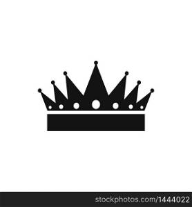 Crown isolated black icon. Classic flat style. Vector illustration