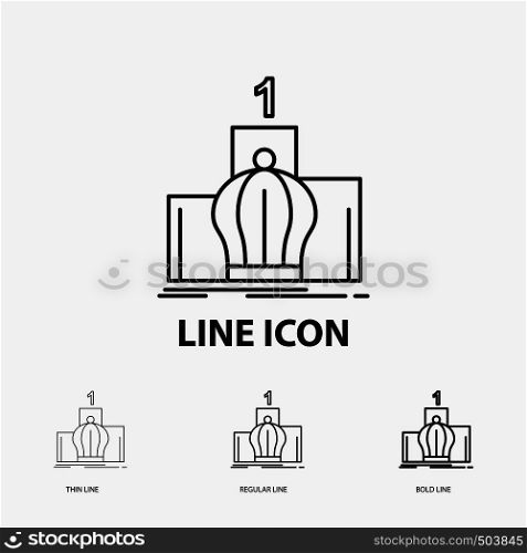Crown, king, leadership, monarchy, royal Icon in Thin, Regular and Bold Line Style. Vector illustration. Vector EPS10 Abstract Template background