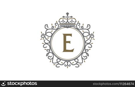 Crown Leaf Logo Initial E