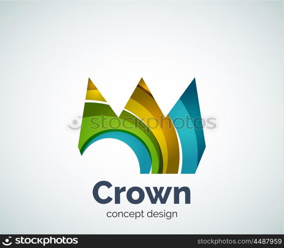 Crown logo template, abstract business icon