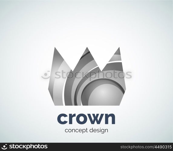Crown logo template, abstract business icon