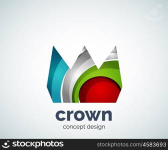 Crown logo template, abstract business icon