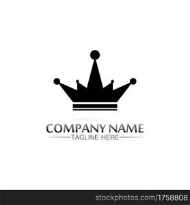 Crown Logo Template vector icon illustration design, vector icon crown, King, queen, logo design for business and corporate, succes, royal