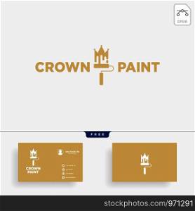 crown paint brush colorful logo template vector icon element - vector. crown paint brush colorful logo template vector icon element