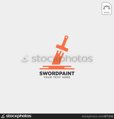 crown paint brush colorful logo template vector icon element - vector. crown paint brush colorful logo template vector icon element