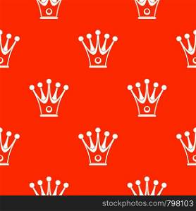 Crown pattern repeat seamless in orange color for any design. Vector geometric illustration. Crown pattern seamless