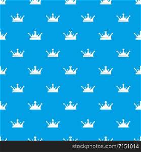 Crown pattern vector seamless blue repeat for any use. Crown pattern vector seamless blue