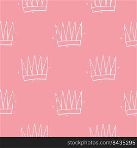 Crown Seamless Pattern, hand drawn royal doodles background, Vector Illustration.. Crown Seamless Pattern, hand drawn royal doodles background, Vector Illustration