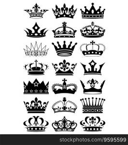 Crown silhouettes vector image