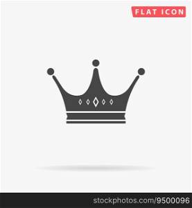 Crown. Simple flat black symbol. Vector illustration pictogram
