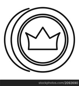 Crown token icon outline vector. Badge emblem. Seal award. Crown token icon outline vector. Badge emblem