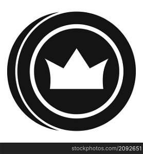 Crown token icon simple vector. Badge emblem. Seal award. Crown token icon simple vector. Badge emblem