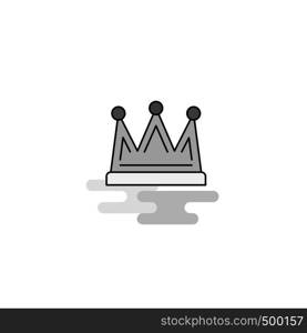 Crown Web Icon. Flat Line Filled Gray Icon Vector