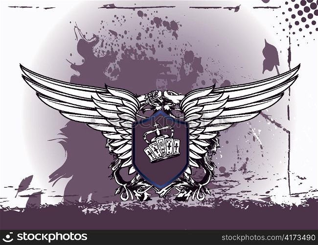 crown with wings vector illustration