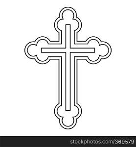 Crucifix icon in outline style on a white background vector illustration. Crucifix icon in outline style