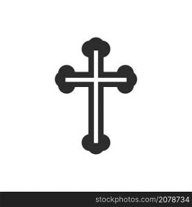 Crucifixion, orthodox Greek christian cross isolated on a white background. Byzantine cross. Flat Christian vector illustration, biblical background.. Crucifixion, orthodox Greek christian cross. Flat isolated Christian illustration