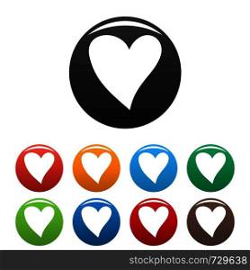 Cruel heart icon. Simple illustration of cruel heart vector icons set color isolated on white. Cruel heart icons set color vector