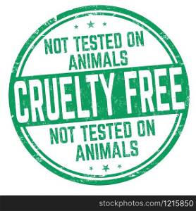 Cruelty free sign or stamp on white background, vector illustration