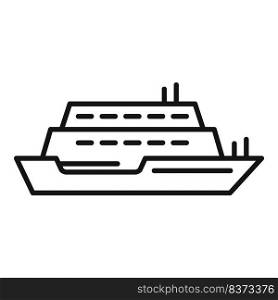 Cruise ferry icon outline vector. Ship river. Cargo front. Cruise ferry icon outline vector. Ship river