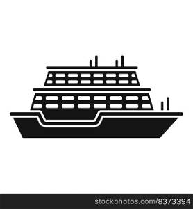 Cruise ferry icon simple vector. Ship river. Cargo front. Cruise ferry icon simple vector. Ship river