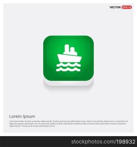 Cruise IconGreen Web Button - Free vector icon
