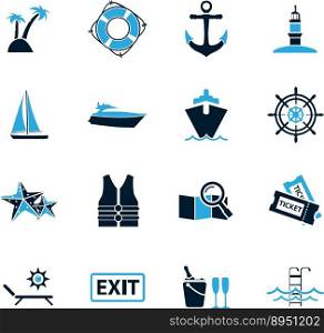 Cruise icons set vector image