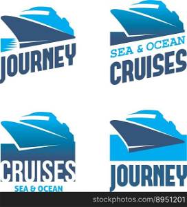 Cruise liner vector image