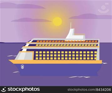 Cruise ship flat design
