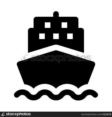 cruise ship icon on isolated background