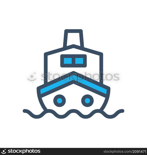 cruise ship icon vector flat style