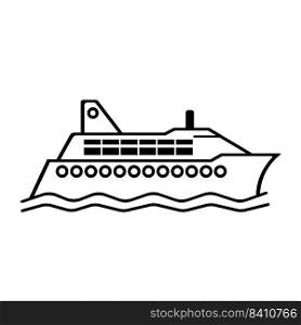 cruise ship icon vector illustration symbol design