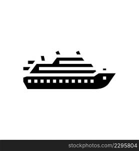 cruise ship liner glyph icon vector. cruise ship liner sign. isolated contour symbol black illustration. cruise ship liner glyph icon vector illustration