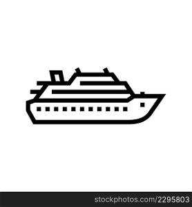 cruise ship liner line icon vector. cruise ship liner sign. isolated contour symbol black illustration. cruise ship liner line icon vector illustration