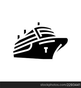 cruise ship liner marine transport glyph icon vector. cruise ship liner marine transport sign. isolated contour symbol black illustration. cruise ship liner marine transport glyph icon vector illustration
