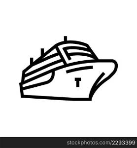 cruise ship liner marine transport line icon vector. cruise ship liner marine transport sign. isolated contour symbol black illustration. cruise ship liner marine transport line icon vector illustration