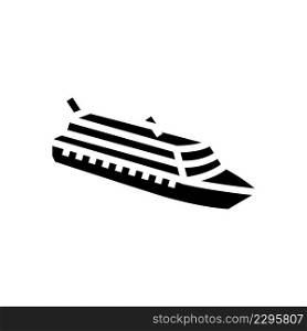 cruise ship liner transport glyph icon vector. cruise ship liner transport sign. isolated contour symbol black illustration. cruise ship liner transport glyph icon vector illustration