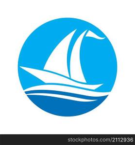 Cruise ship logo images illustration design