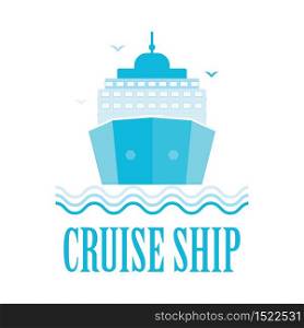 Cruise ship logo isolated on white, Marine logo, icon Vector illustration.
