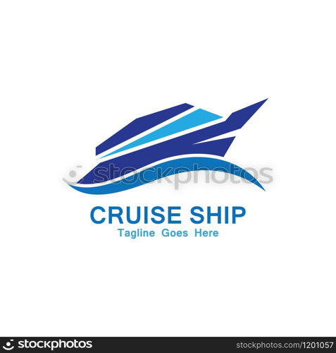 Cruise Ship Logo Simple Template vector icon design