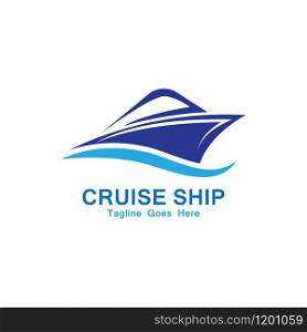 Cruise Ship Logo Simple Template vector icon design