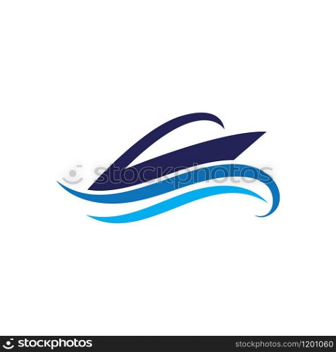 Cruise Ship Logo Simple Template vector icon design