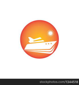 cruise ship Logo Template vector icon design