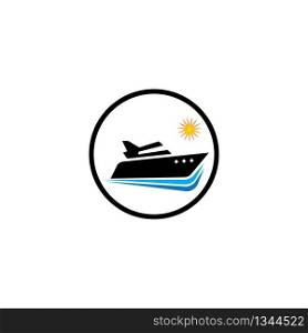 cruise ship Logo Template vector icon design