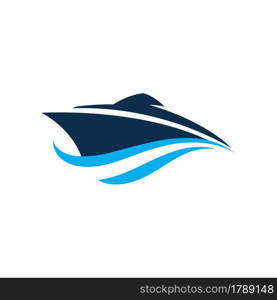 Cruise ship Logo Template vector icon illustration design