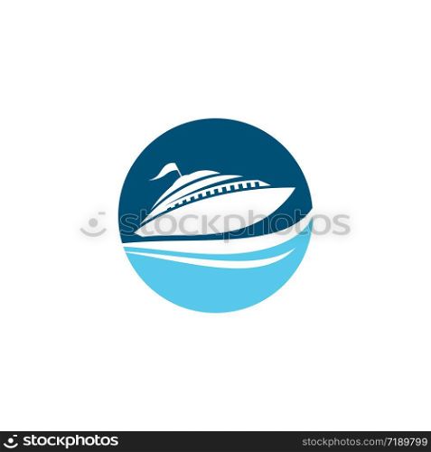 Cruise ship logo template vector icon illustration design