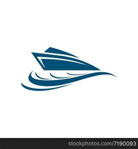 Cruise ship logo template vector icon illustration design