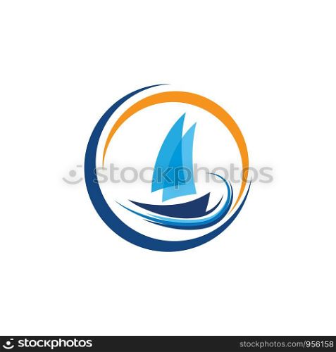 Cruise ship Logo Template vector icon illustration design