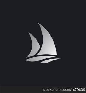 Cruise ship logo vector icon design