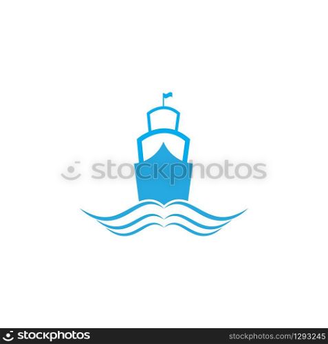 cruise ship logo vector icon template
