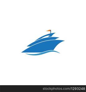 cruise ship logo vector icon template